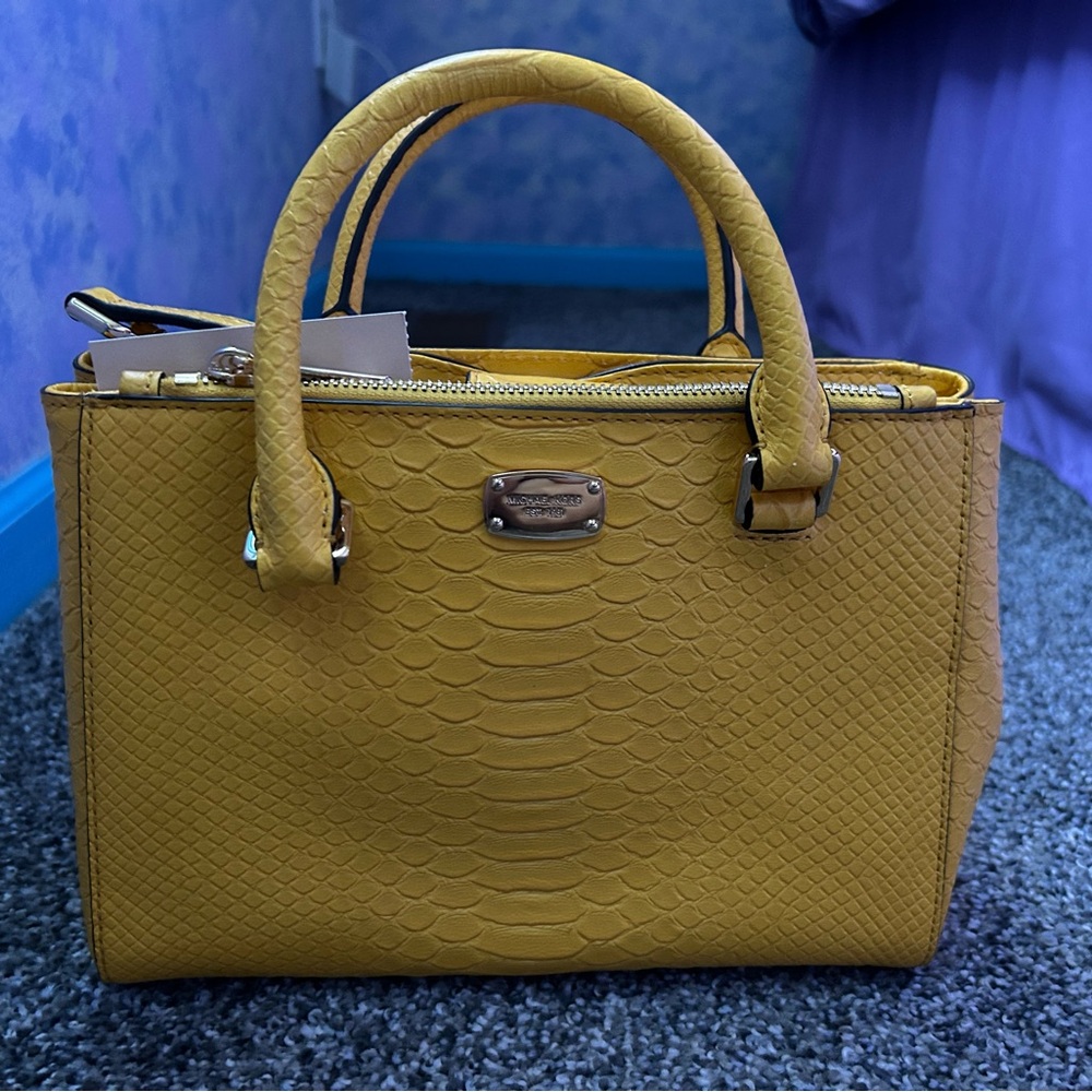 Michael Kors Yellow Textured Handbag